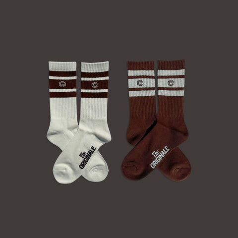 BEIGE/BROWN 2 PACK SOCKS